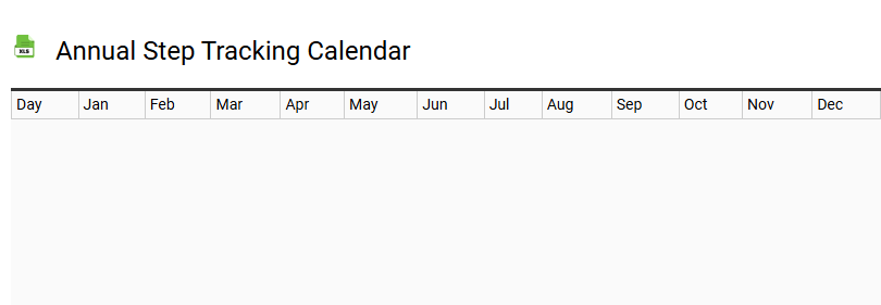 Annual Step Tracking Calendar