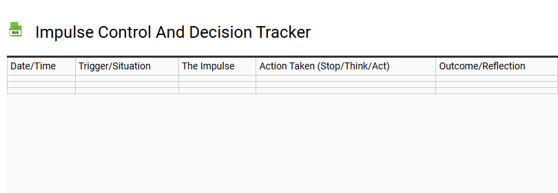 Impulse Control and Decision Tracker