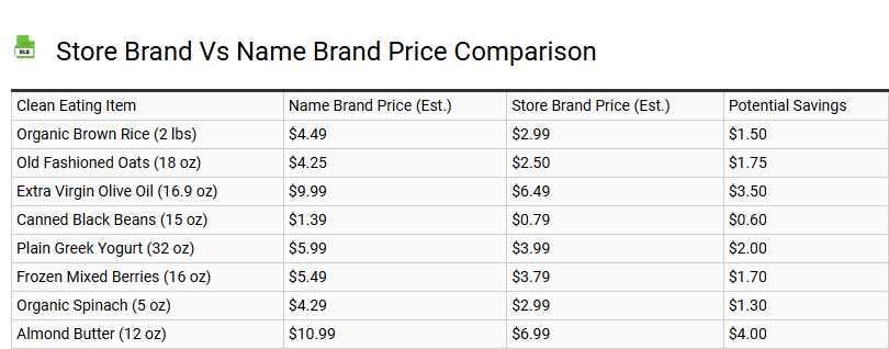 Store Brand vs Name Brand Price Comparison