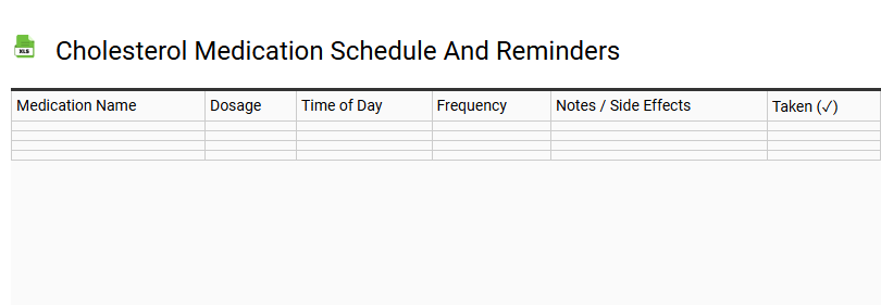 Cholesterol Medication Schedule and Reminders