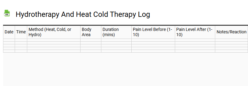 Hydrotherapy and Heat Cold Therapy Log