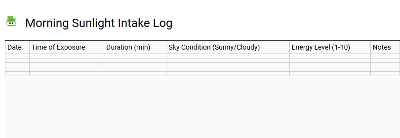 Morning Sunlight Intake Log