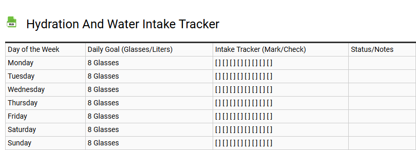 Hydration and Water Intake Tracker