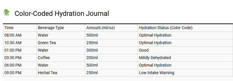 Color-Coded Hydration Journal