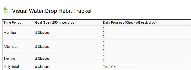 Visual Water Drop Habit Tracker