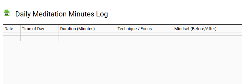 Daily Meditation Minutes Log