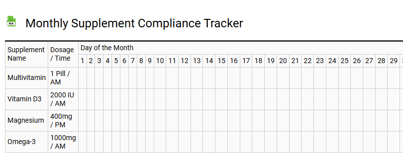 Monthly Supplement Compliance Tracker