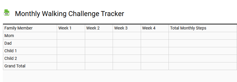 Monthly Walking Challenge Tracker