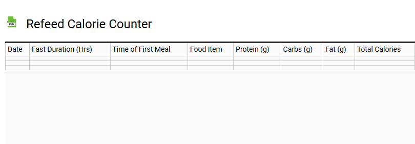 Refeed Calorie Counter