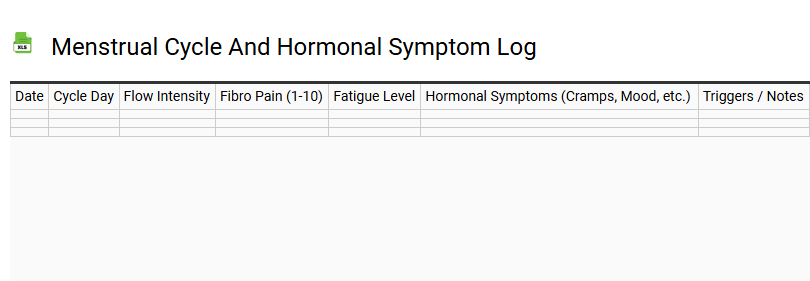 Menstrual Cycle and Hormonal Symptom Log