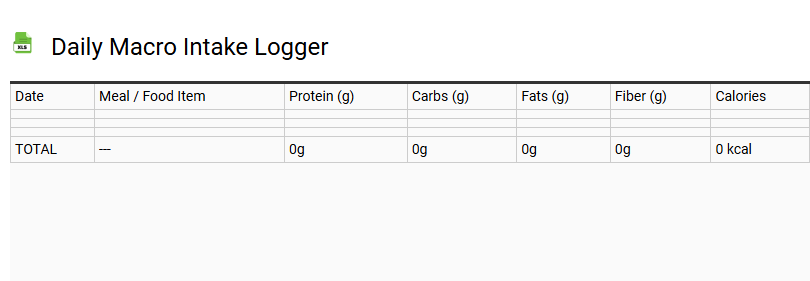 Daily Macro Intake Logger