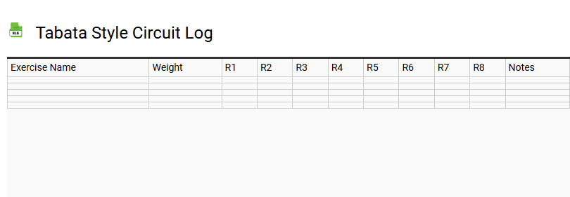 Tabata Style Circuit Log