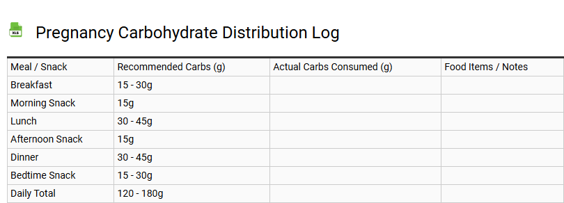Pregnancy Carbohydrate Distribution Log