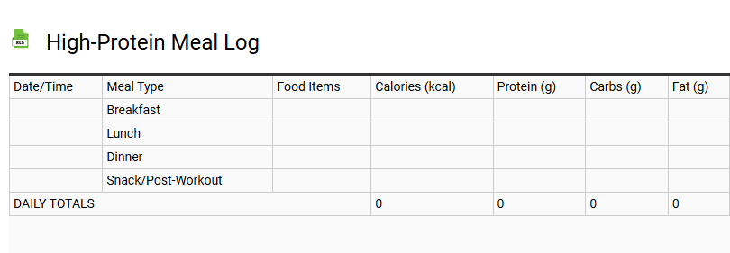 High-Protein Meal Log