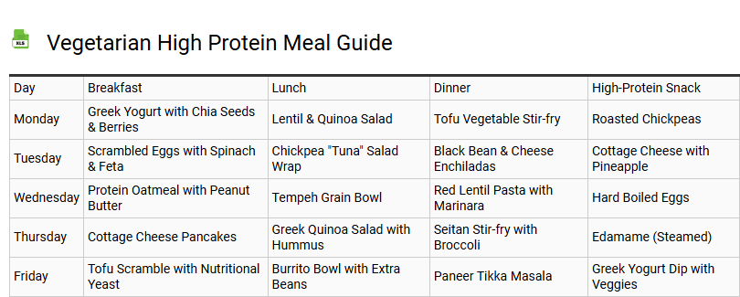 Vegetarian High Protein Meal Guide