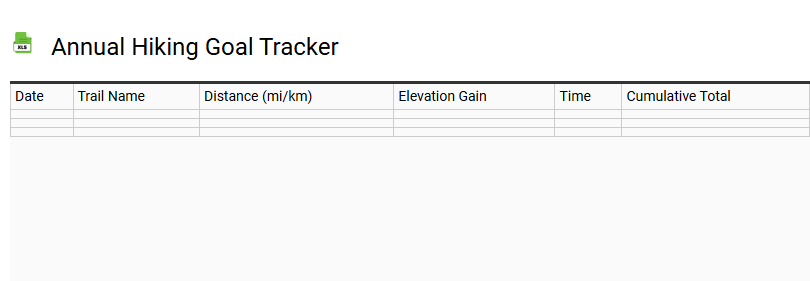Annual Hiking Goal Tracker