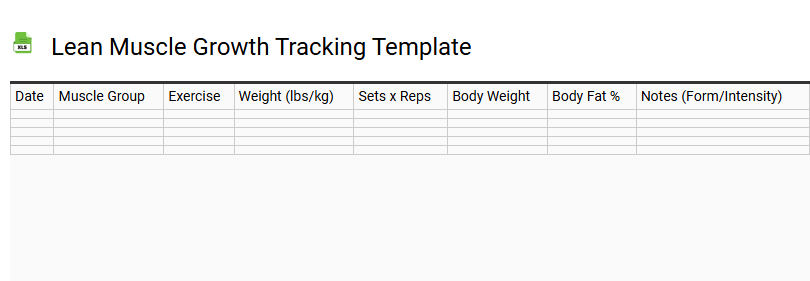 Lean Muscle Growth Tracking Template