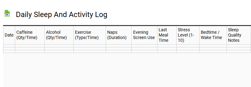 Daily Sleep and Activity Log
