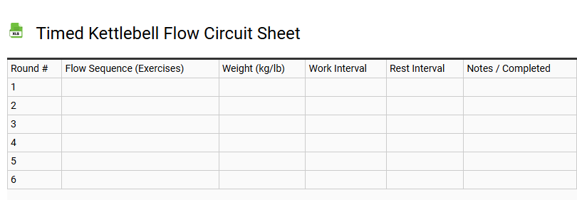 Timed Kettlebell Flow Circuit Sheet