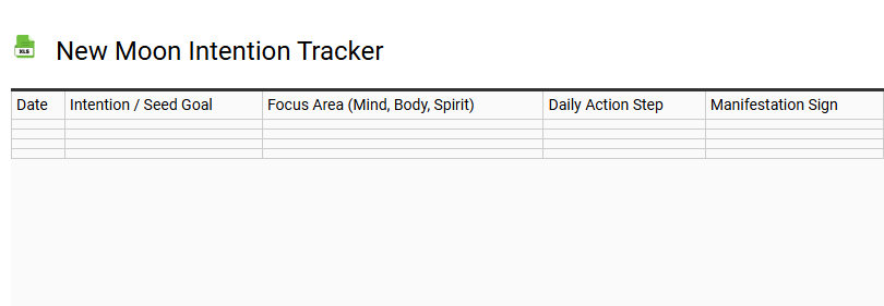 New Moon Intention Tracker