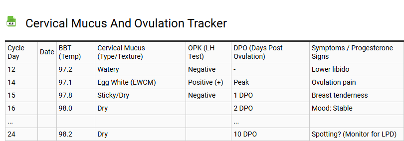 Cervical Mucus and Ovulation Tracker
