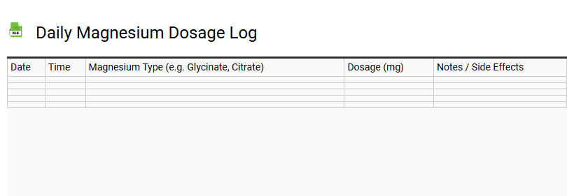 Daily Magnesium Dosage Log