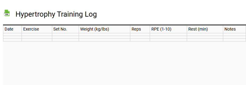 Hypertrophy Training Log
