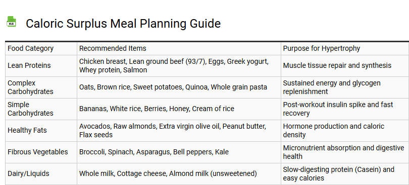 Caloric Surplus Meal Planning Guide