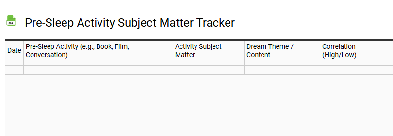 Pre-Sleep Activity Subject Matter Tracker
