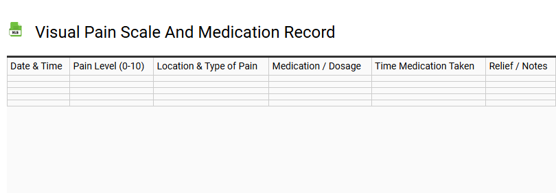 Visual Pain Scale and Medication Record