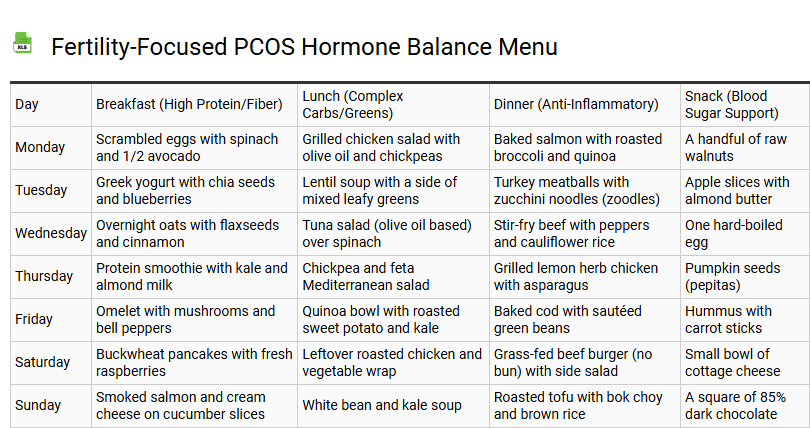 Fertility-Focused PCOS Hormone Balance Menu
