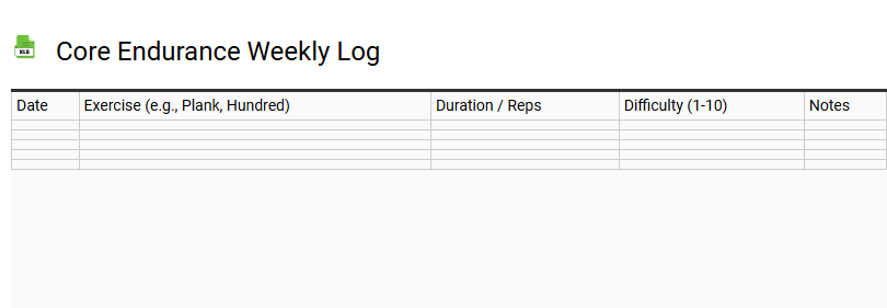 Core Endurance Weekly Log