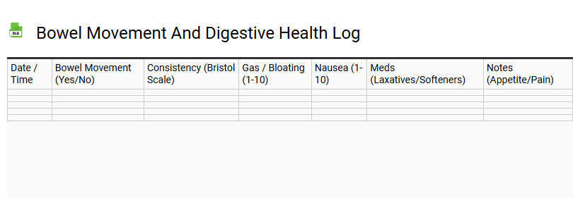 Bowel Movement and Digestive Health Log