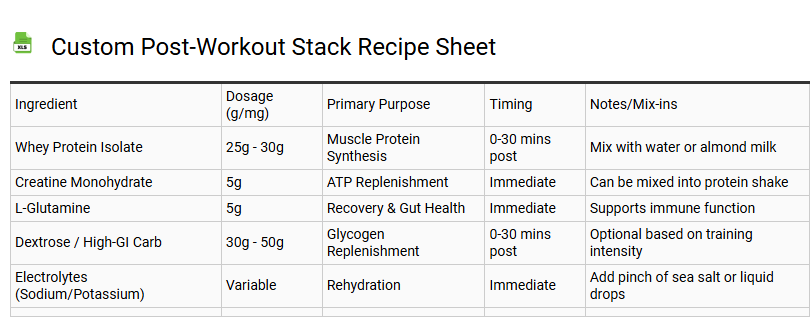 Custom Post-Workout Stack Recipe Sheet