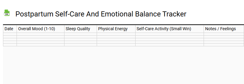 Postpartum Self-Care and Emotional Balance Tracker