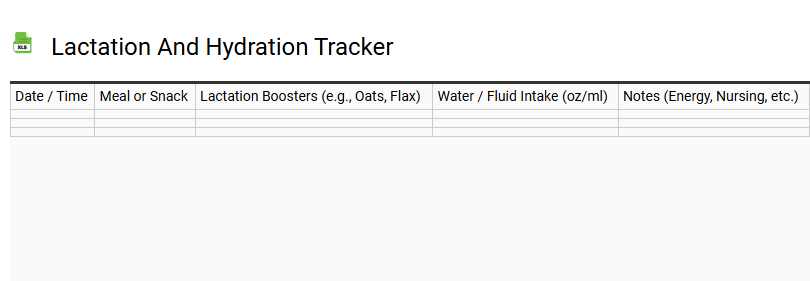 Lactation and Hydration Tracker
