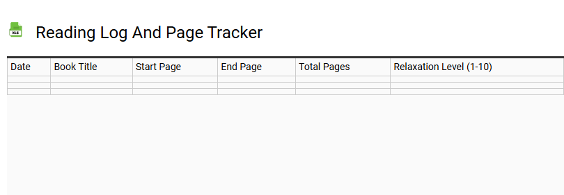 Reading Log and Page Tracker