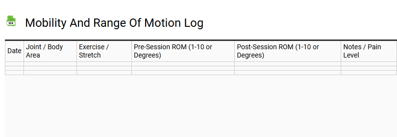 Mobility and Range of Motion Log