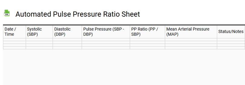 Automated Pulse Pressure Ratio Sheet