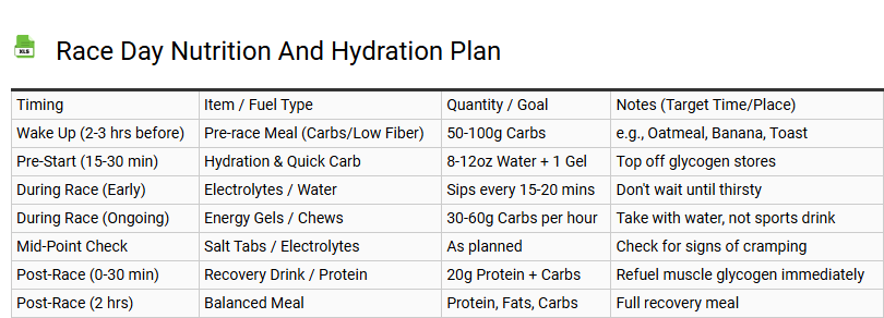 Race Day Nutrition and Hydration Plan