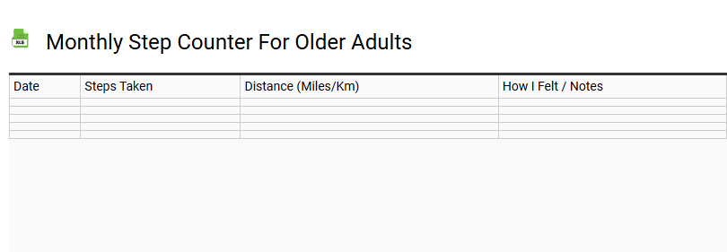 Monthly Step Counter for Older Adults