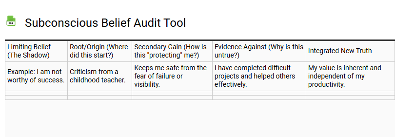 Subconscious Belief Audit Tool