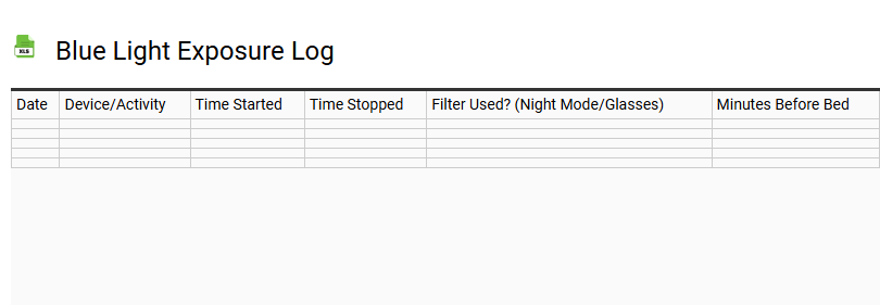 Blue Light Exposure Log
