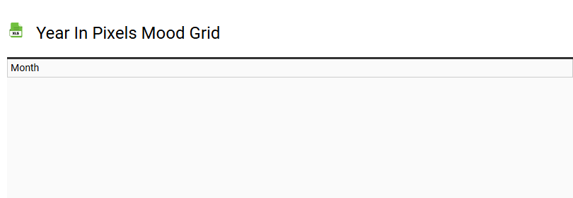 Year in Pixels Mood Grid