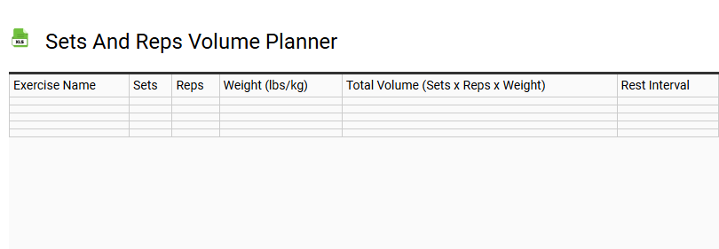 Sets and Reps Volume Planner