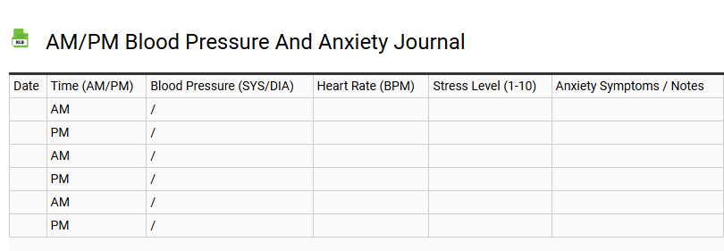 AM/PM Blood Pressure and Anxiety Journal