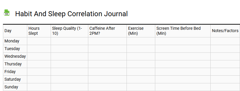Habit and Sleep Correlation Journal