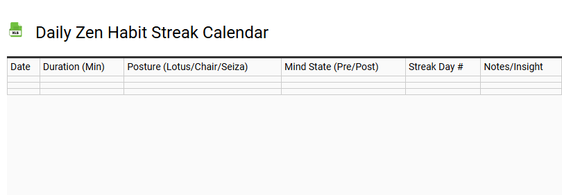Daily Zen Habit Streak Calendar