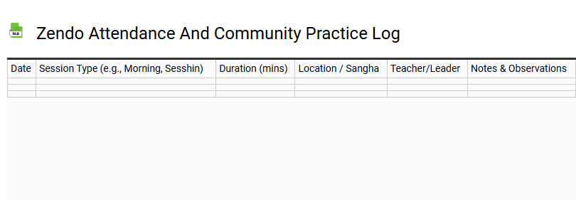 Zendo Attendance and Community Practice Log