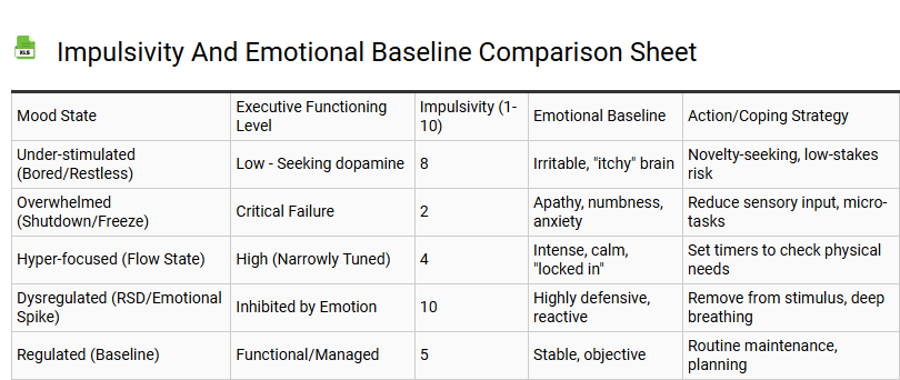 Impulsivity and Emotional Baseline Comparison Sheet